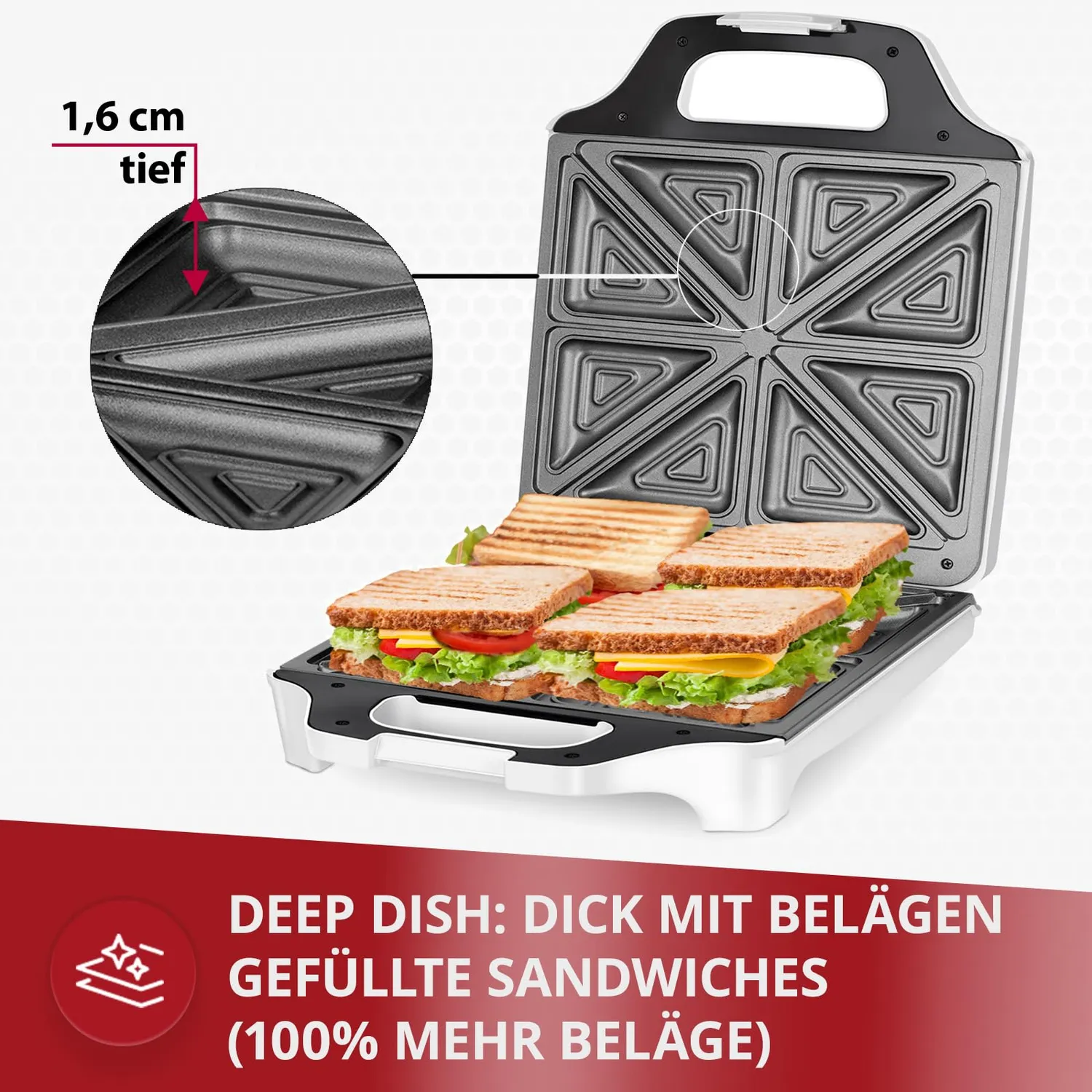 MPM MOP-35 Croque-Monsieur Blanc 1600W 4pcs