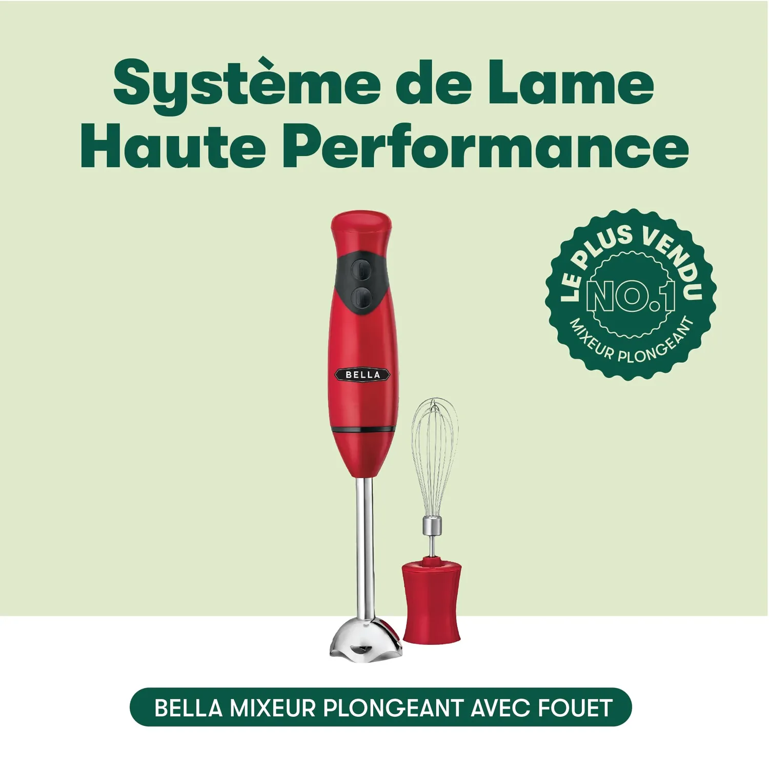 La Bella mixeur plongeant avec fouet rouge 250 W