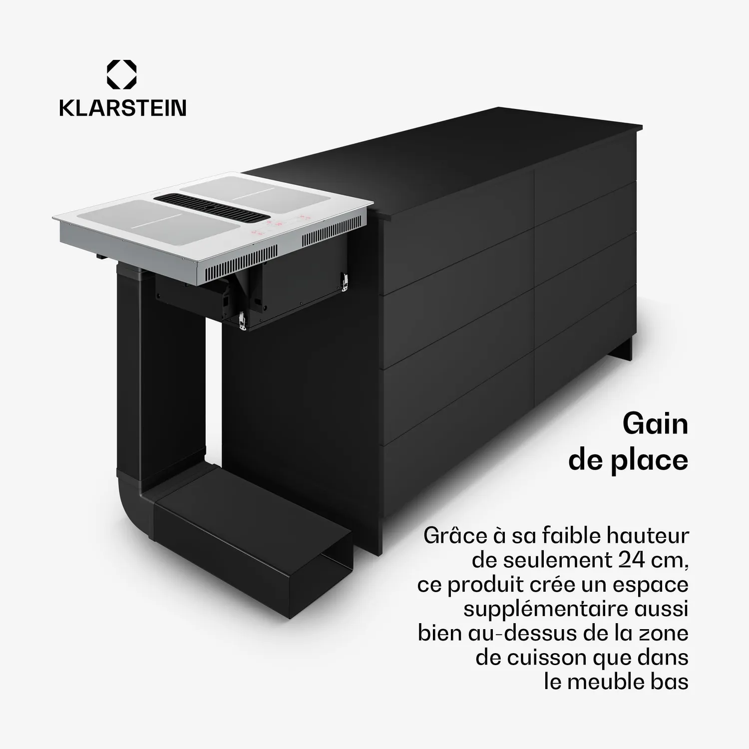 Klarstein Full House plaque induction 60 cm blanc hotte