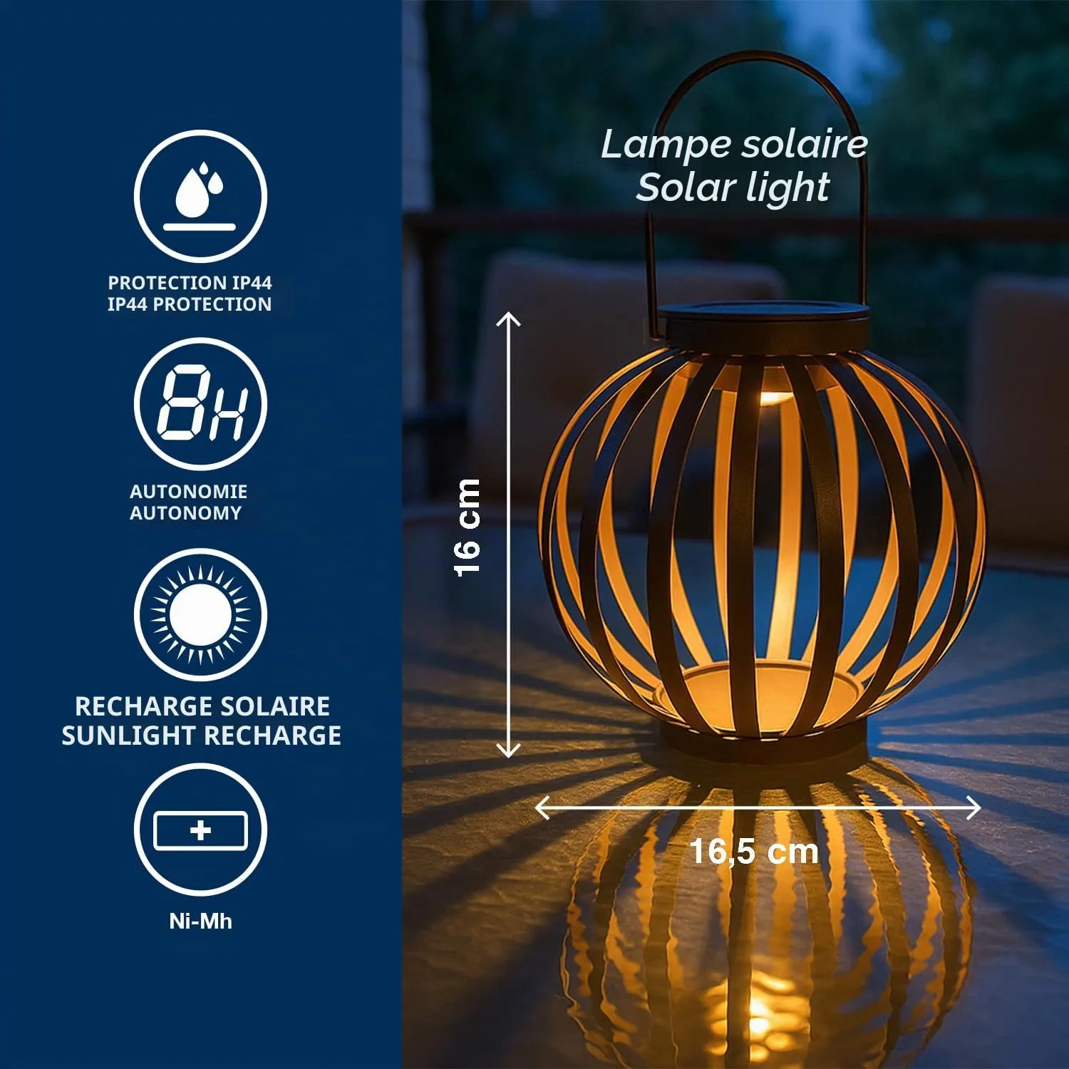 Beper Radia P207ILO301 lampe solaire jardin fer IP44