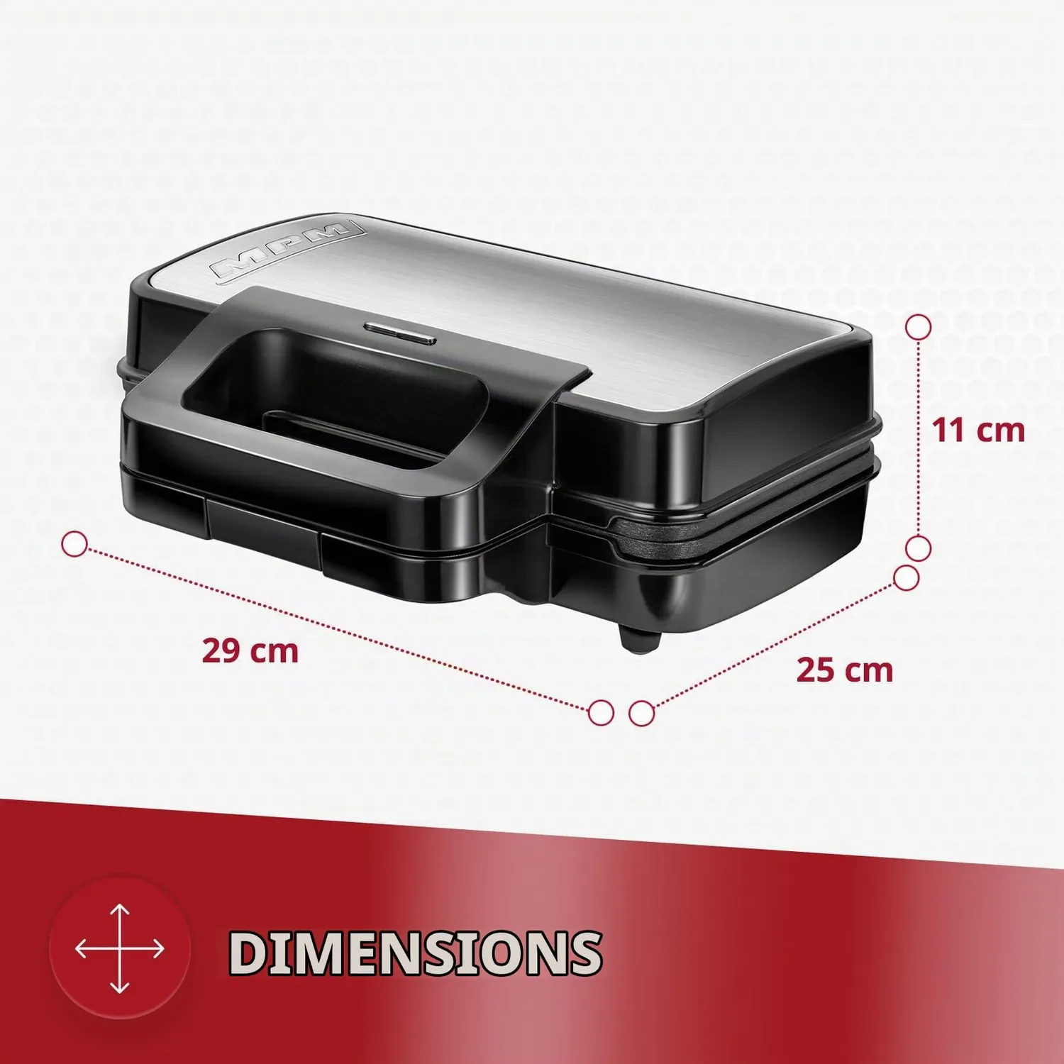 MPM MOP-43M appareil à sandwichs 3 en 1 1000 W