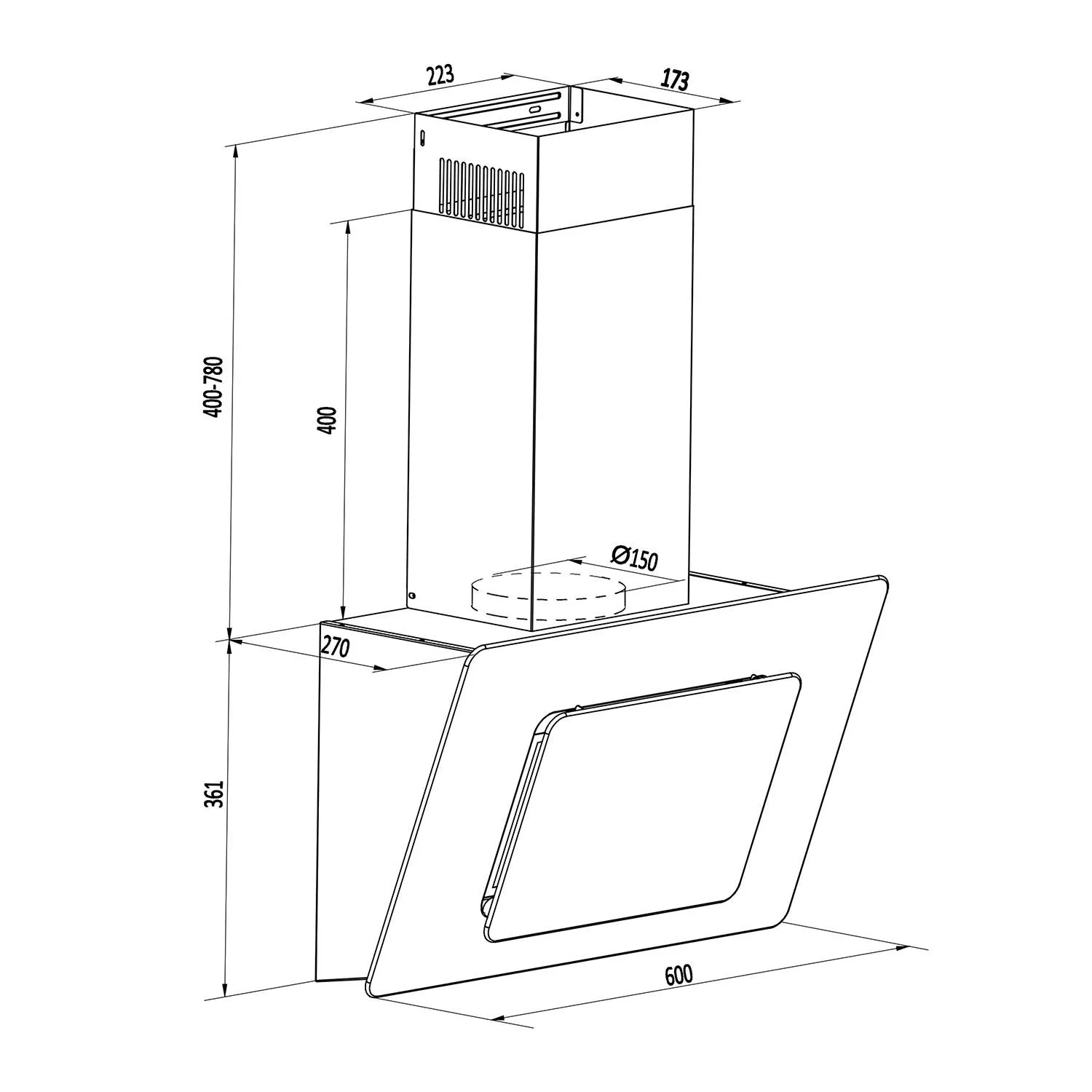 Klarstein Lorea hotte aspirante blanche 60 cm 280 m³/h