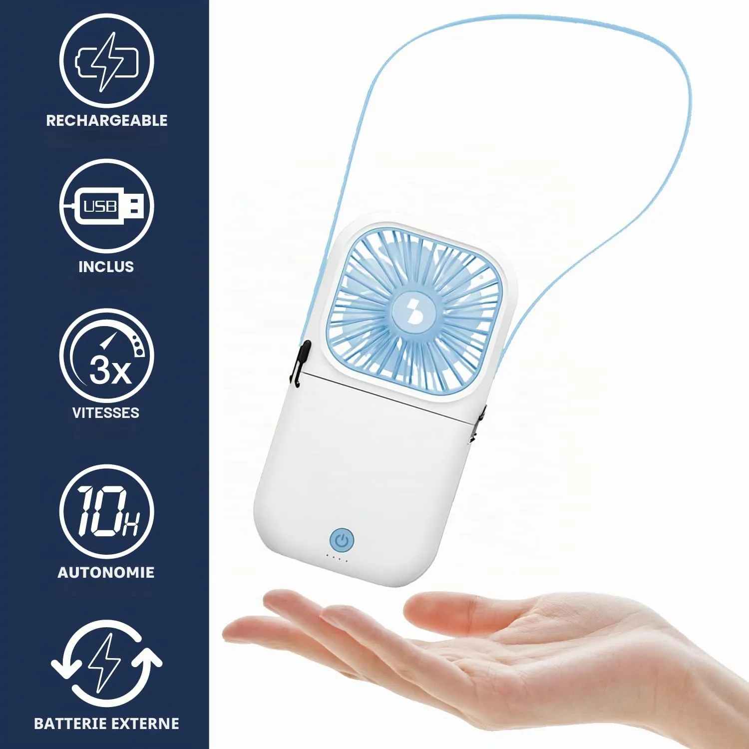 Beper P206VEN411 mini ventilateur rechargeable pliable USB-C