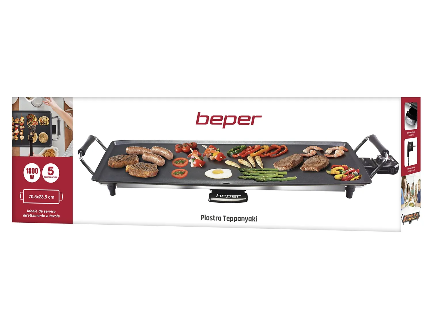 Beper 90.386 plaque teppanyaki électrique XXL 70 cm