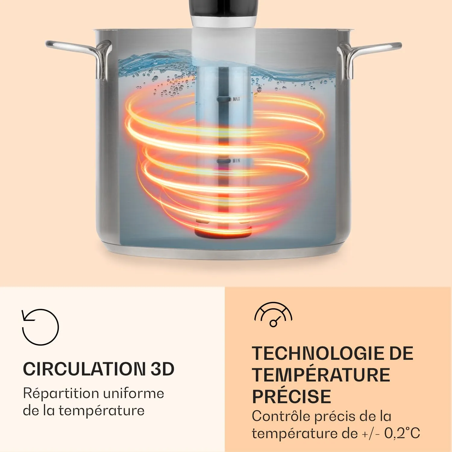 Klarstein Quickstick thermoplongeur sous vide 1100W 90°C