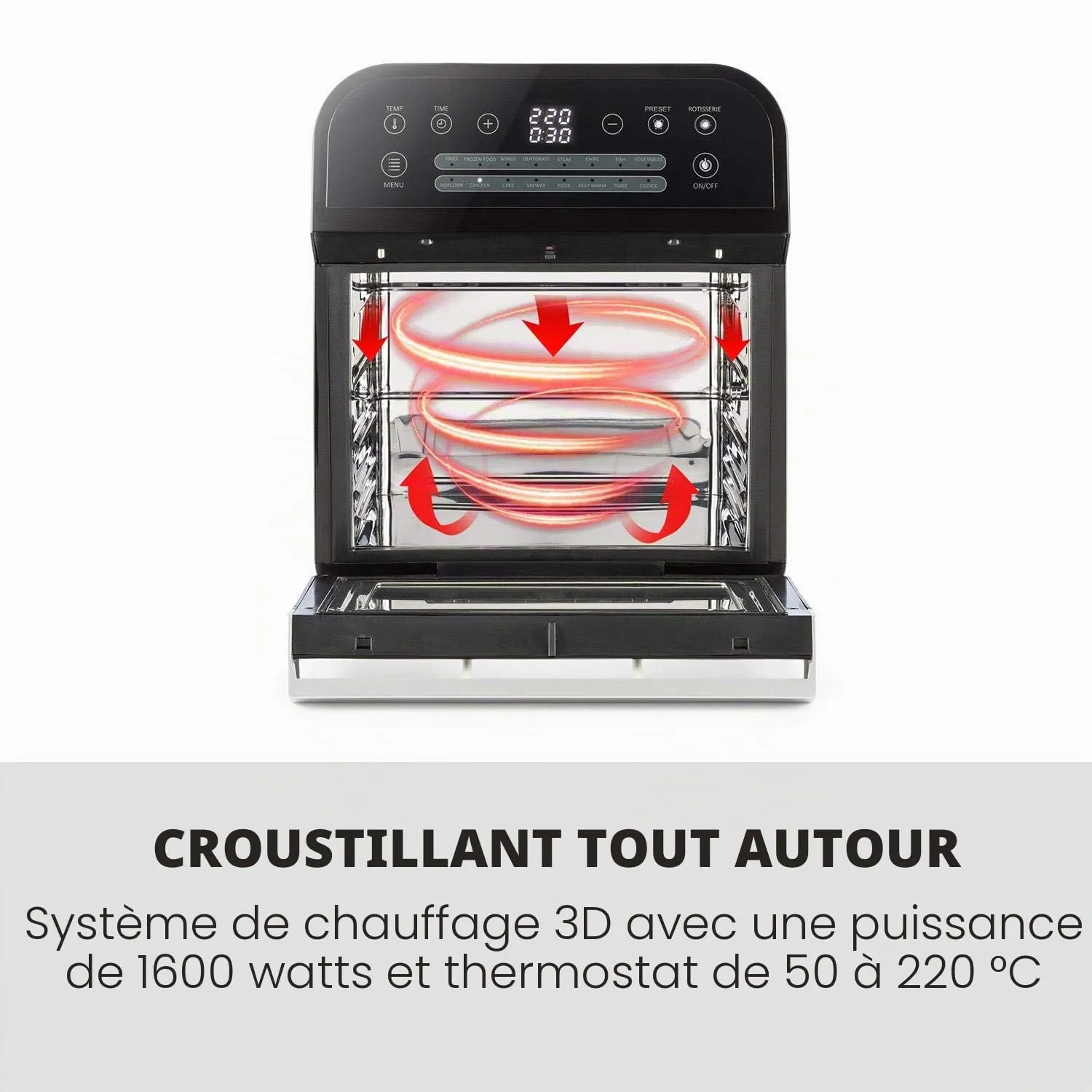 Klarstein AeroVital Cube Edition friteuse sans huile 12 L noire 1600W