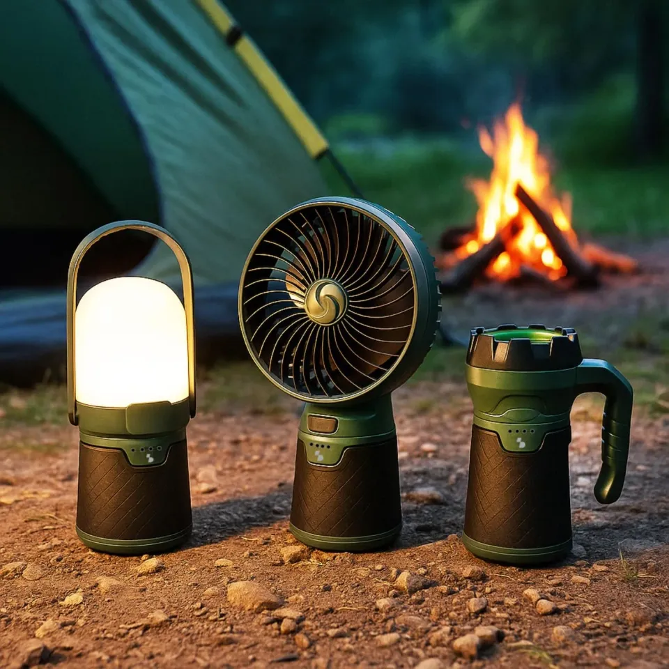 Beper P207ILO900 kit camping 3-en-1 ventilateur lampe lanterne