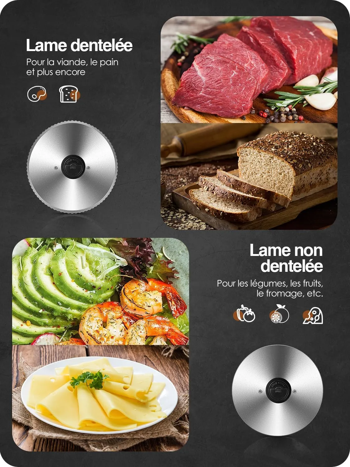 YASHE trancheuse électrique 250 W 2 lames 0-15 mm