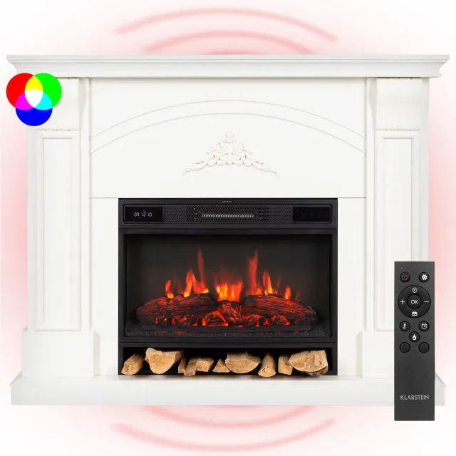 Klarstein cheminée électrique 1900W effet flamme LED