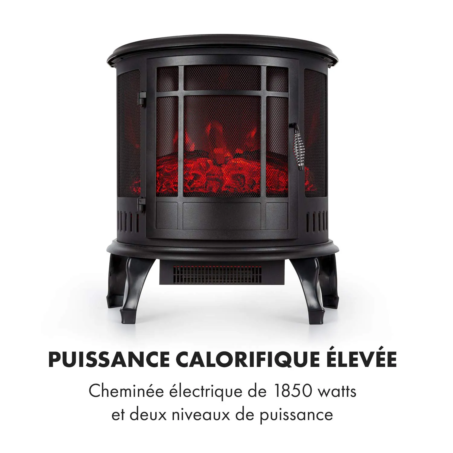Klarstein Megève cheminée électrique 1850 W noire 25m²