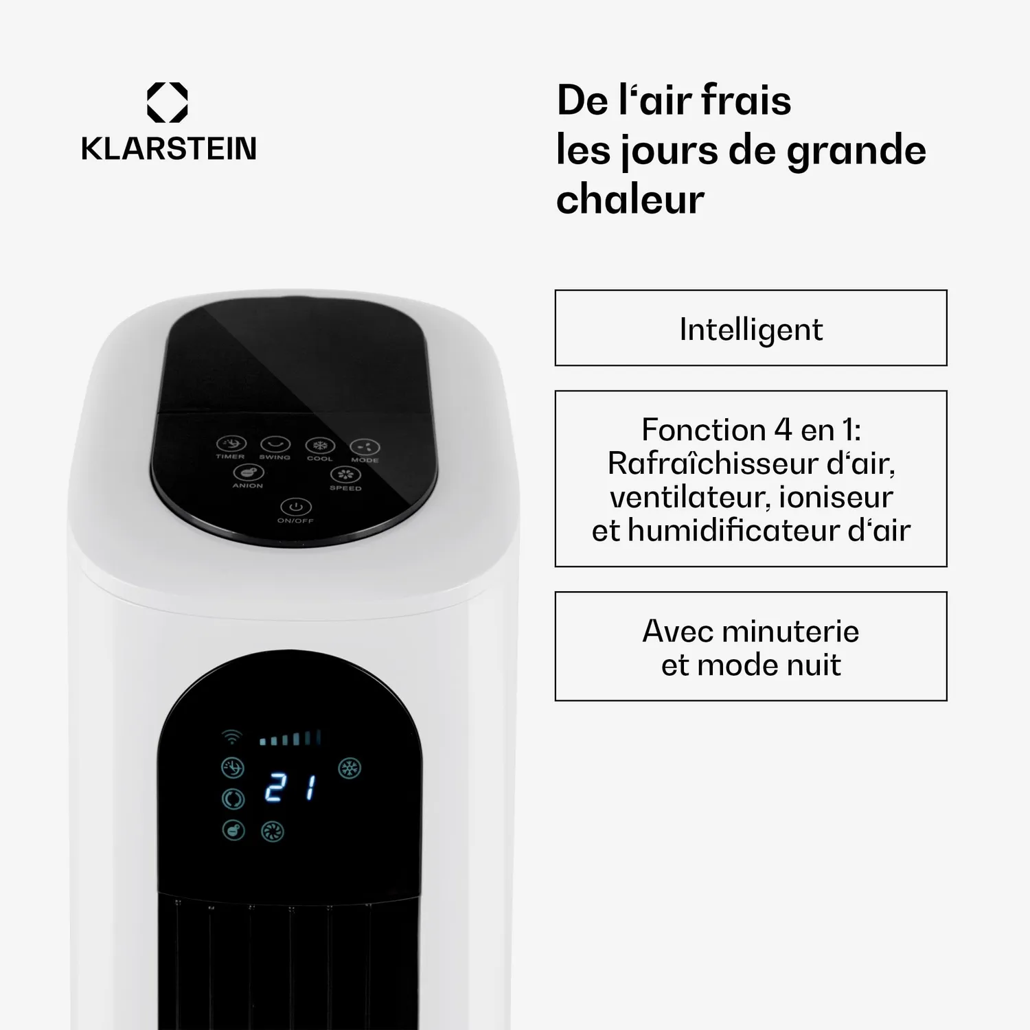 Klarstein climatiseur mobile sans évacuation 5-en-1 7L 85W