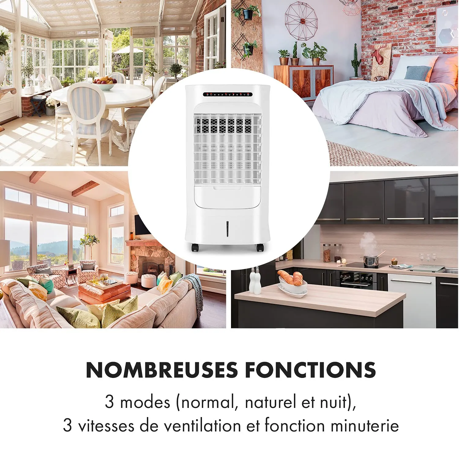 Klarstein Iceberg Breeze Rafraîchisseur d'Air 10 L Blanc 65 W