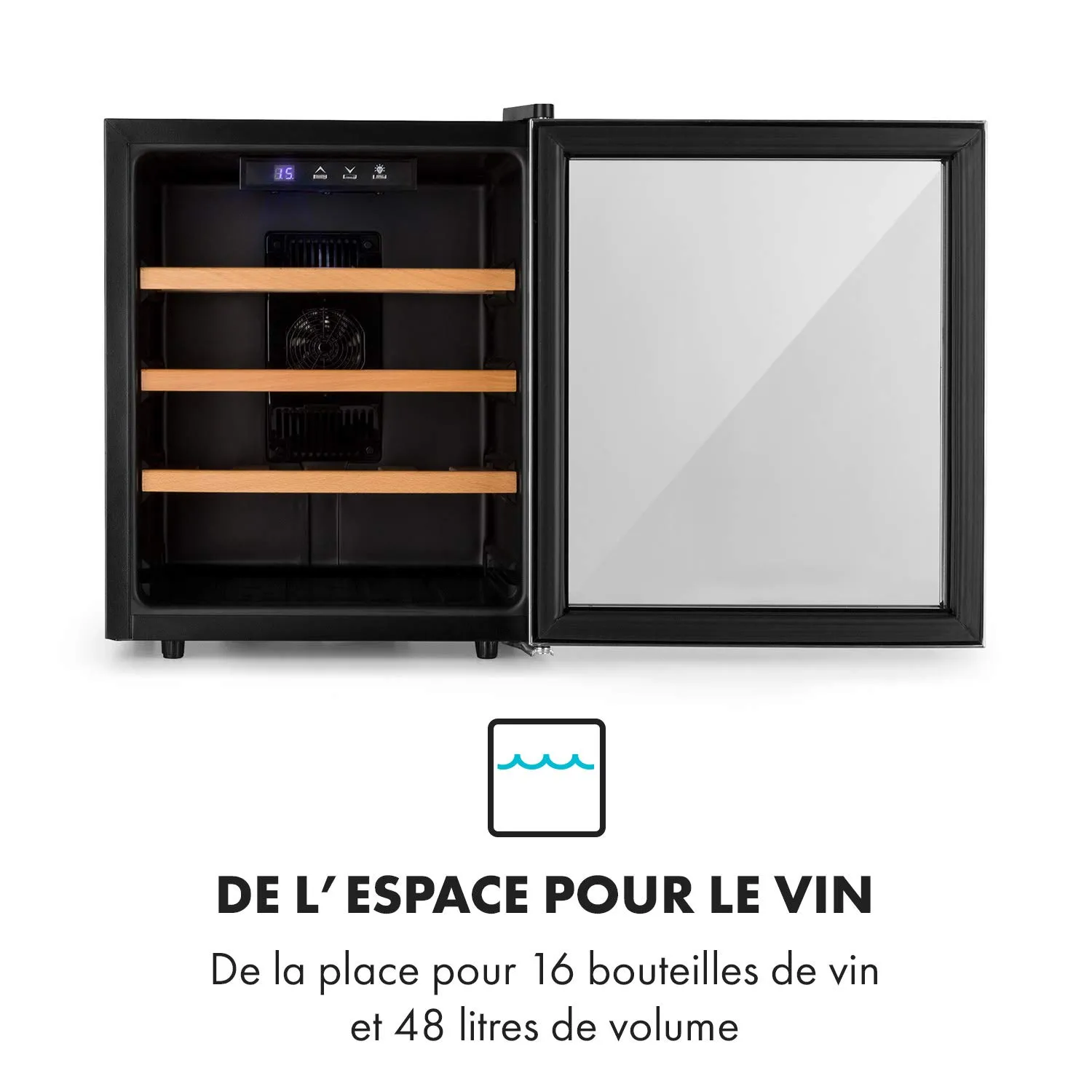 Klarstein Reserva 16 cave à vin 48L argent 16 btl