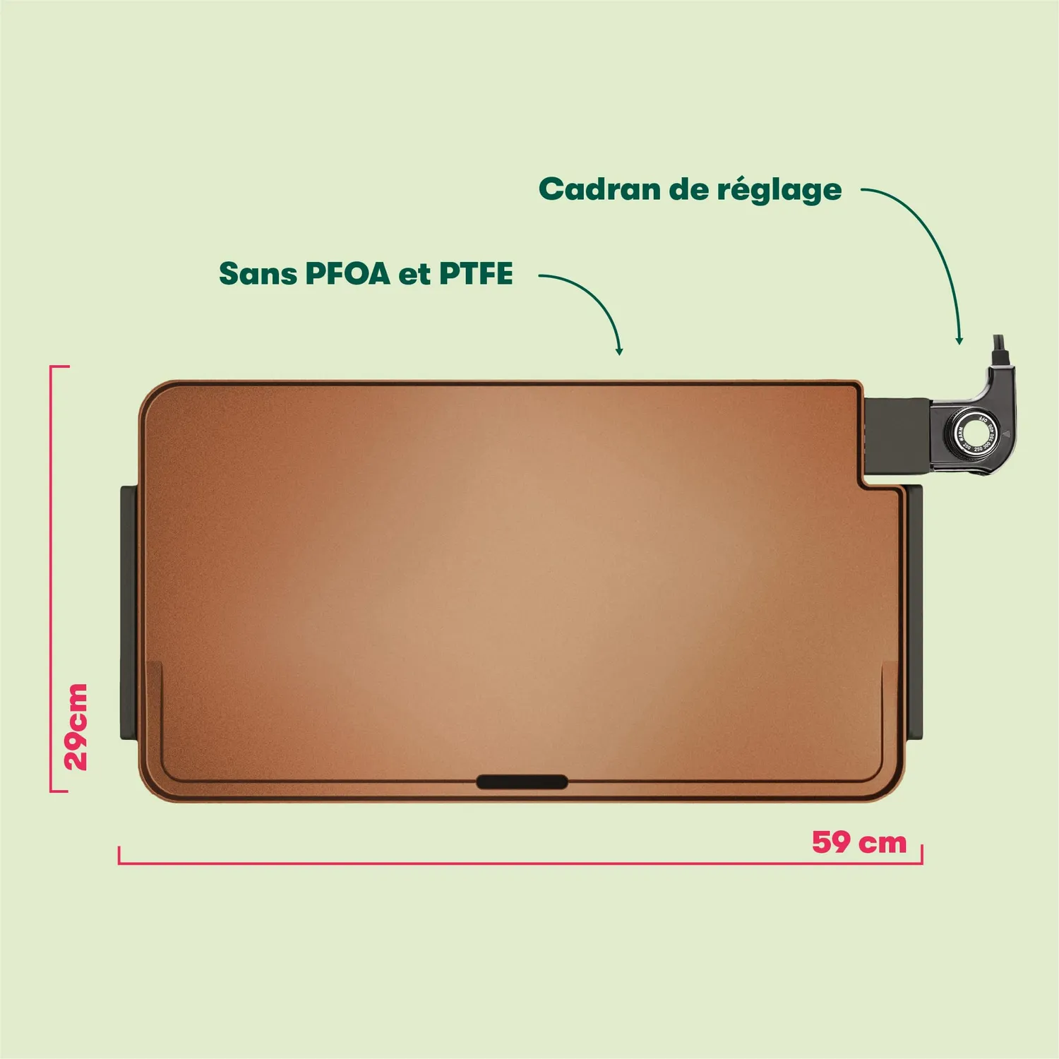 bella Copper Titanium plancha XL cuivre noir 1500 W