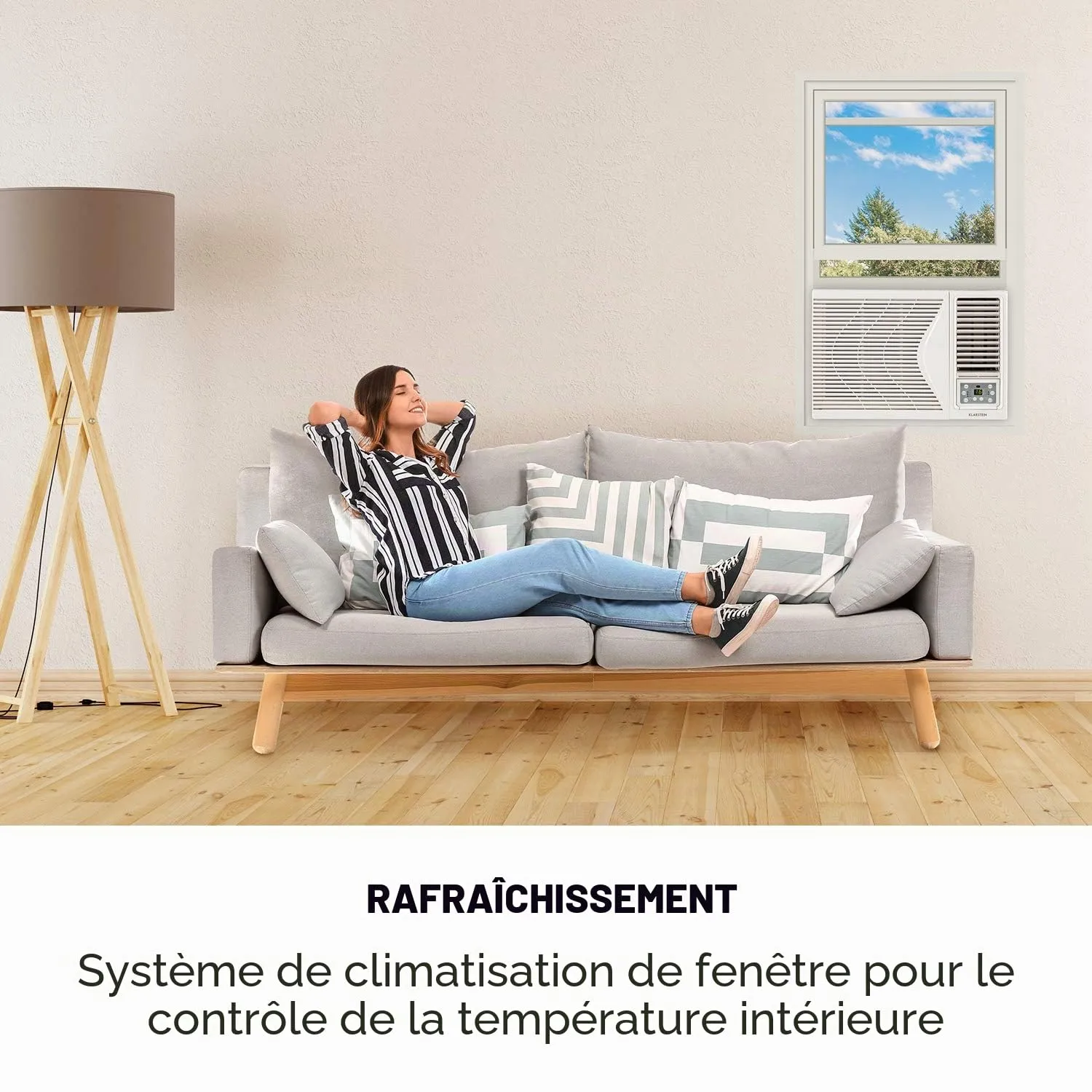 Klarstein Frostik climatiseur fenêtre 9000 BTU blanc 2,7 kW
