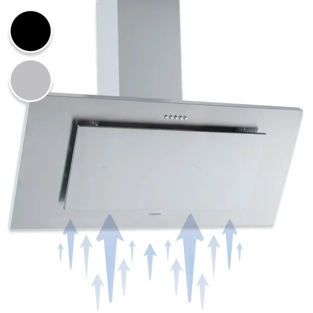 Klarstein Athena Hotte Inclinée 90 cm Argent Débit 292 m³/h