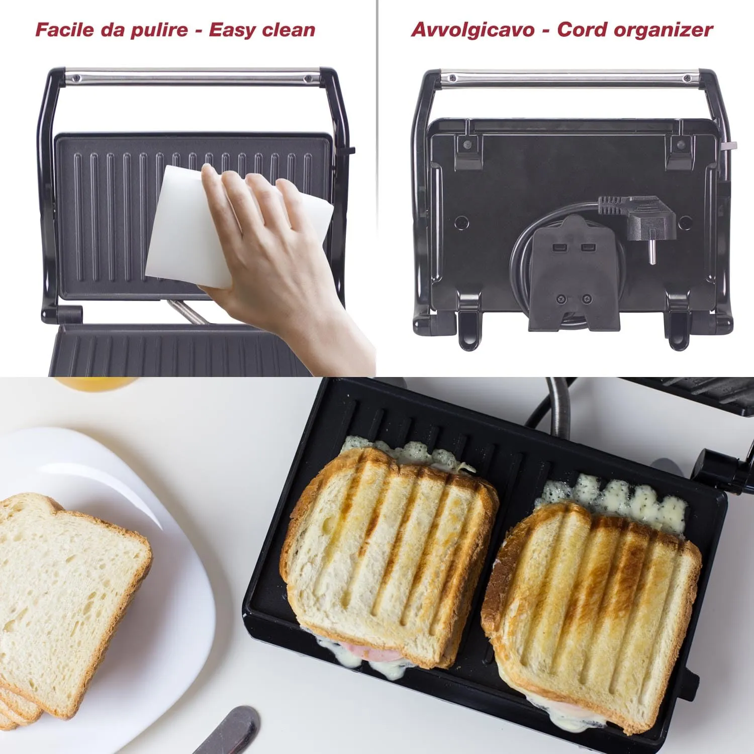 Beper P101TOS003 gril électrique compact antiadhésif