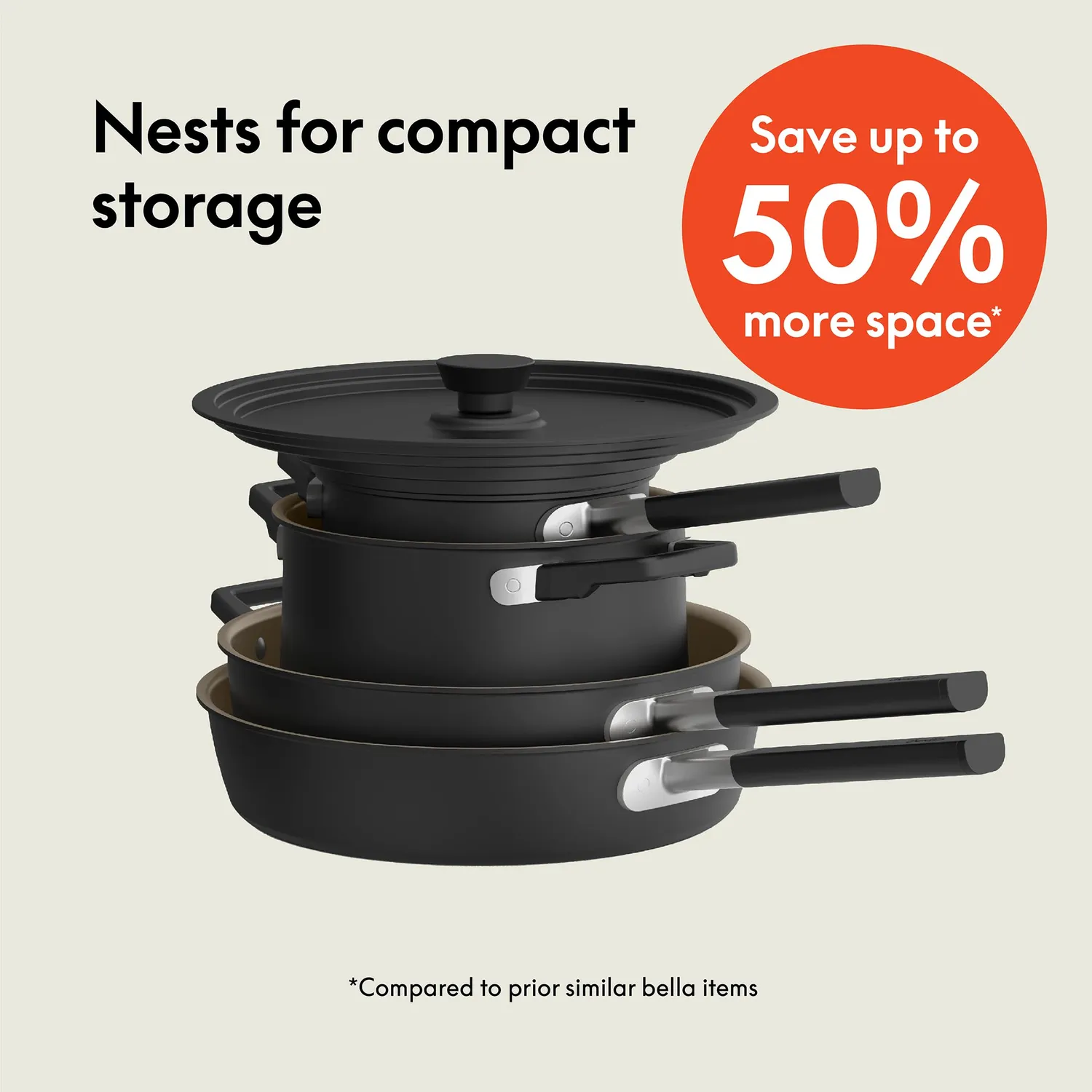 La Bella StoreMore batterie de cuisine 9 pièces noir céramique