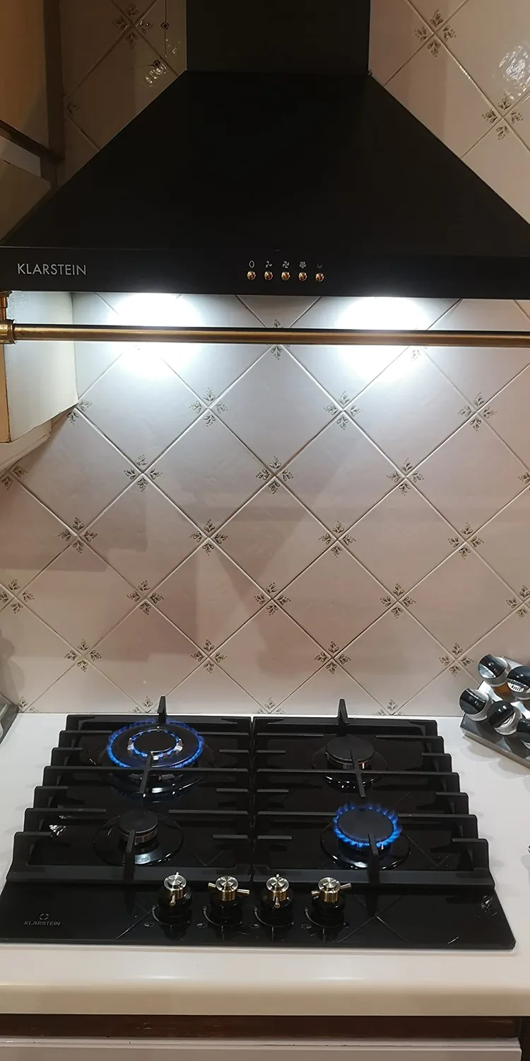 Klarstein Victoria table cuisson gaz 4 feux noir verre