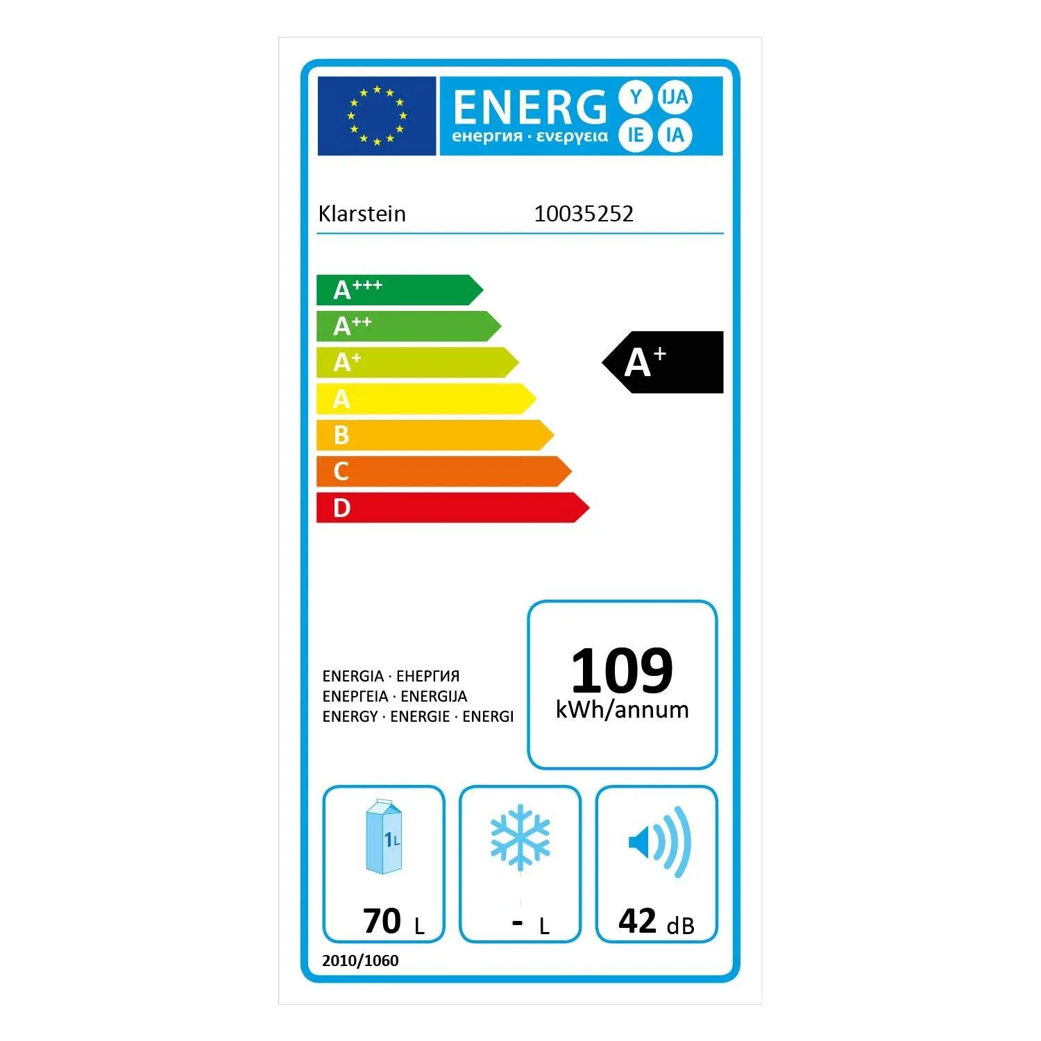 Klarstein Cool Vibe réfrigérateur noir 70 L BD