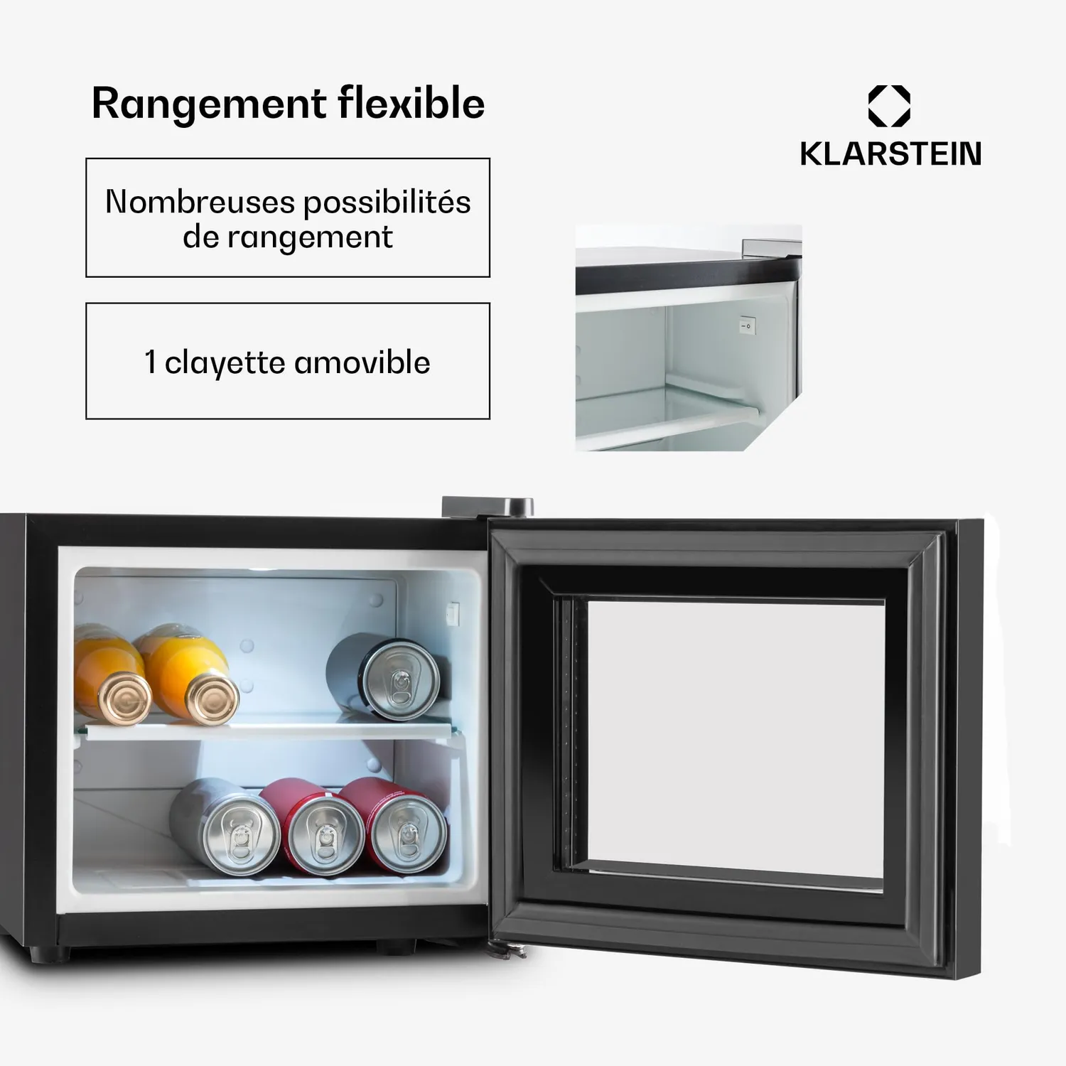 Klarstein Frosty Mini mini frigo 10 L noir silencieux 30 dB