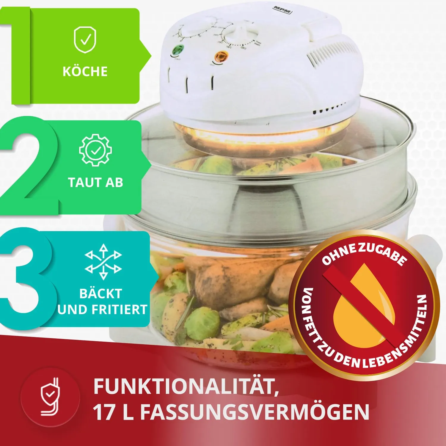 MPM MKO-01 four halogène 12 L 1400W 250°C