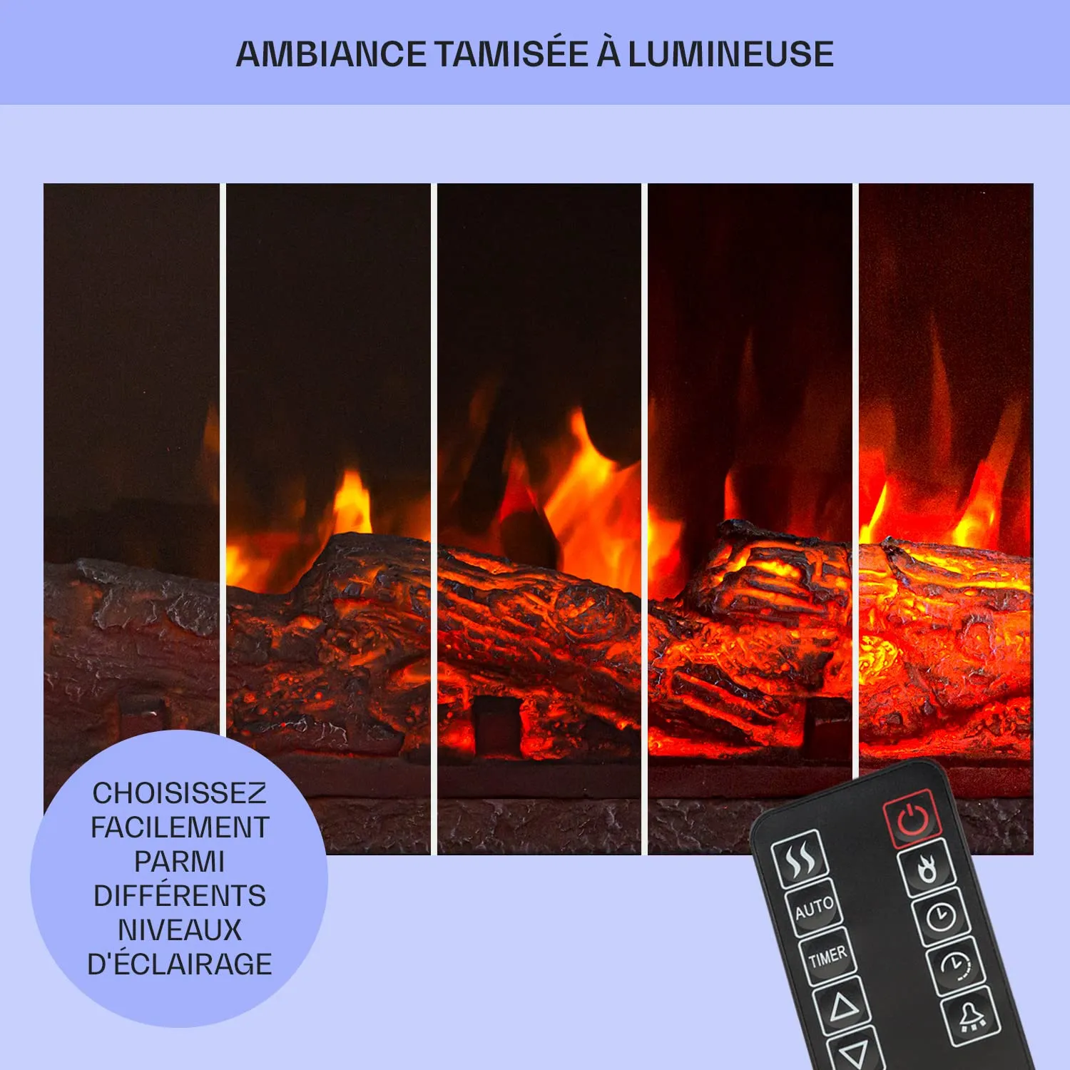 Klarstein Light & Fire 2 cheminée électrique 2000W effet flamme