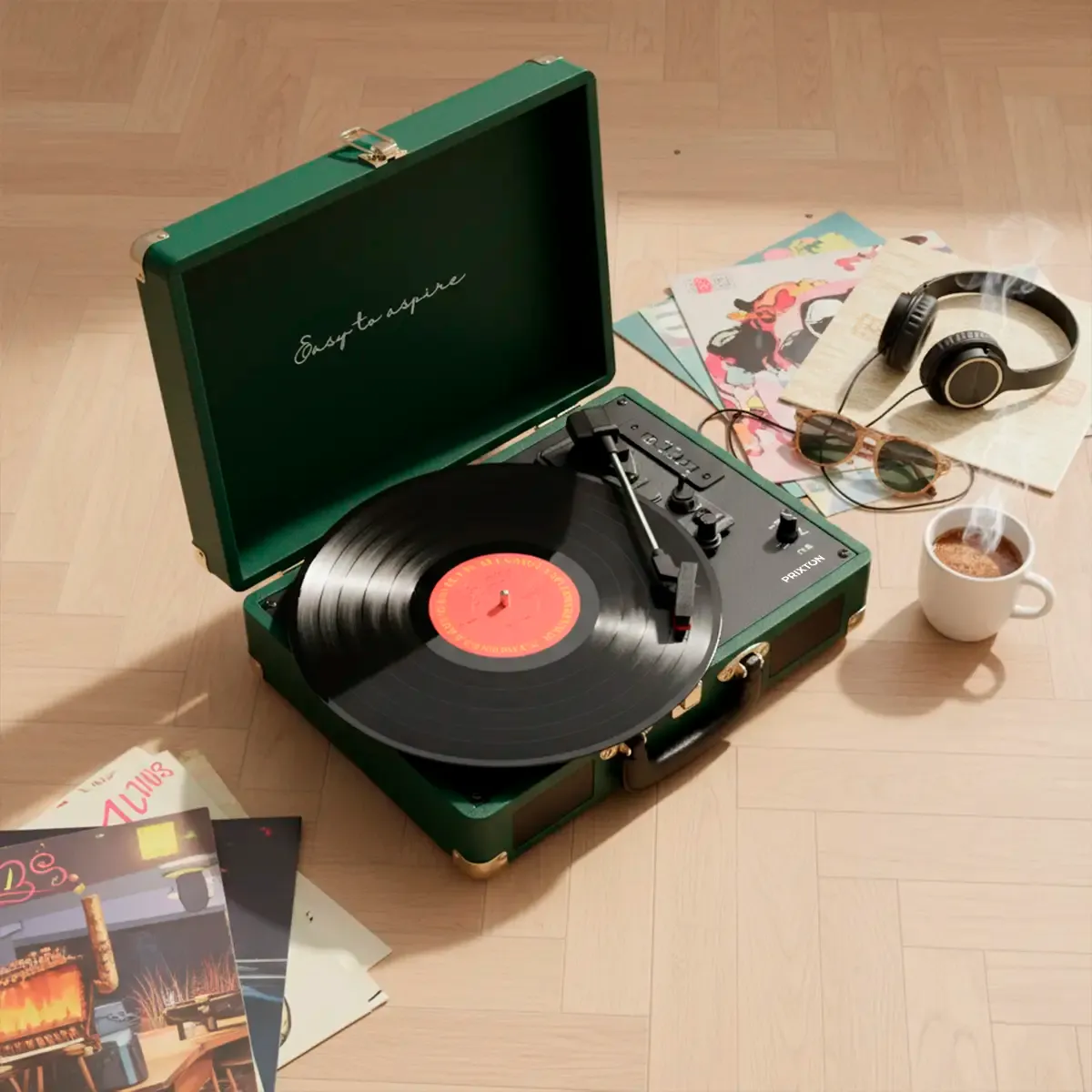 Prixton VC400 platine vinyle vert foncé 2x5W