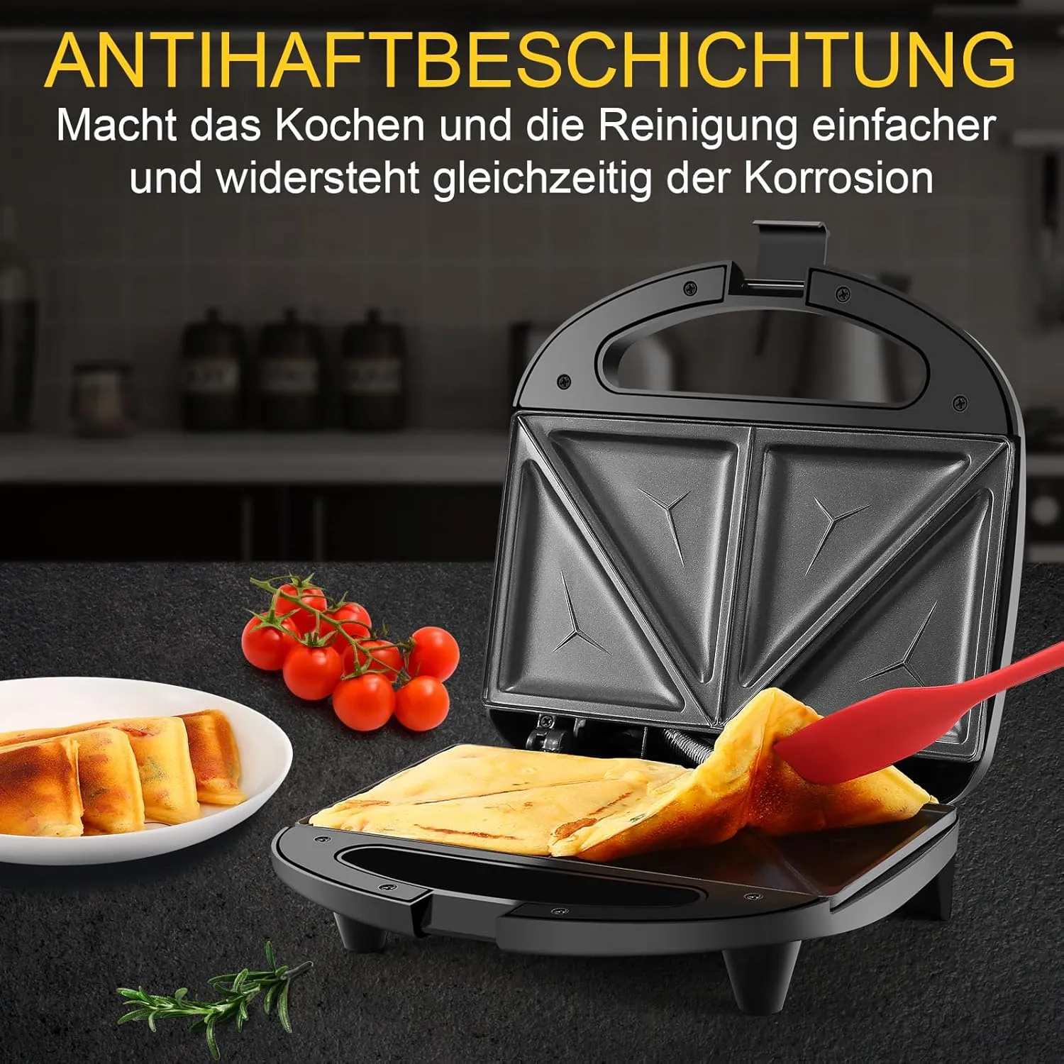 YASHE Appareil à Croque-Monsieur 2 Sandwiches 750W