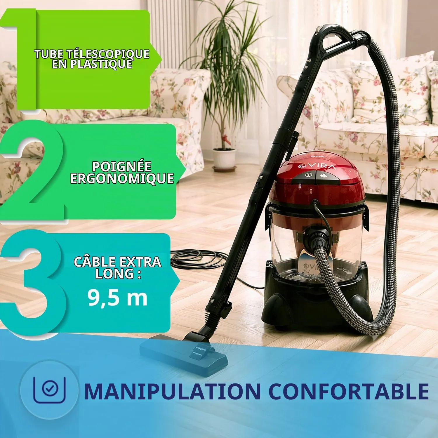 MPM MOD-22 aspirateur eau poussières 10 L rouge