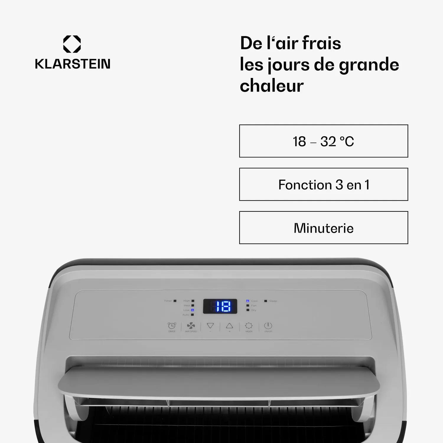Klarstein climatiseur mobile 14000 BTU 4-en-1 silencieux