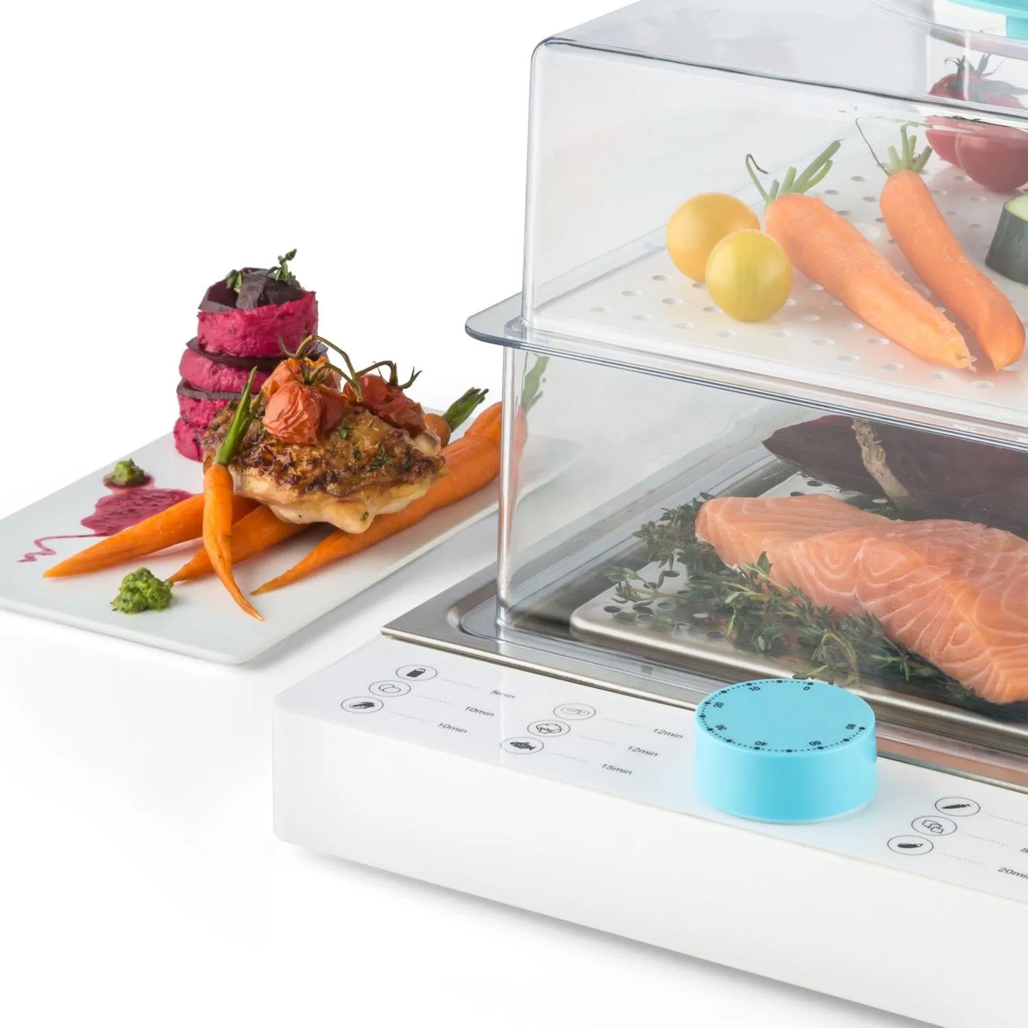 Klarstein Steam Spa cuiseur vapeur blanc 1500W pliable