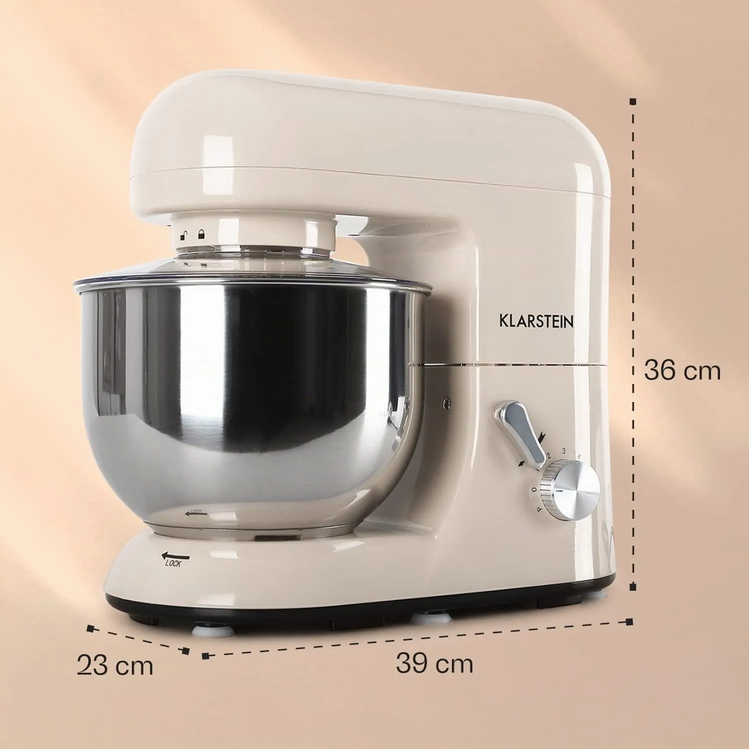 Klarstein Bella Elegance robot pâtissier 5L blanc crème