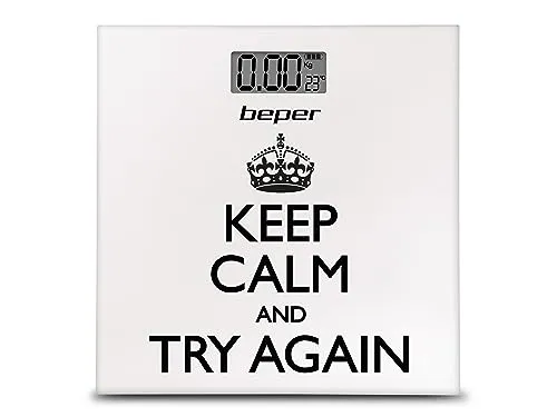 Beper 40.821 Keep Calm pèse-personne blanc 180 kg