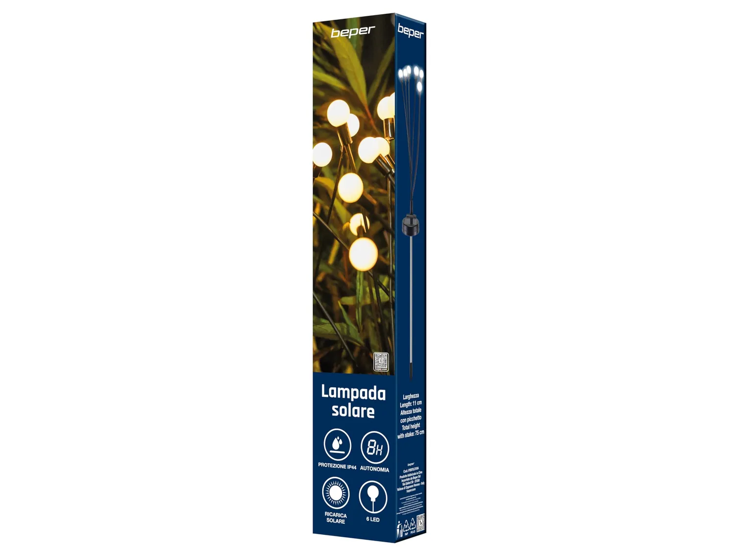Beper lampe solaire jardin 6 LED lucioles piquet