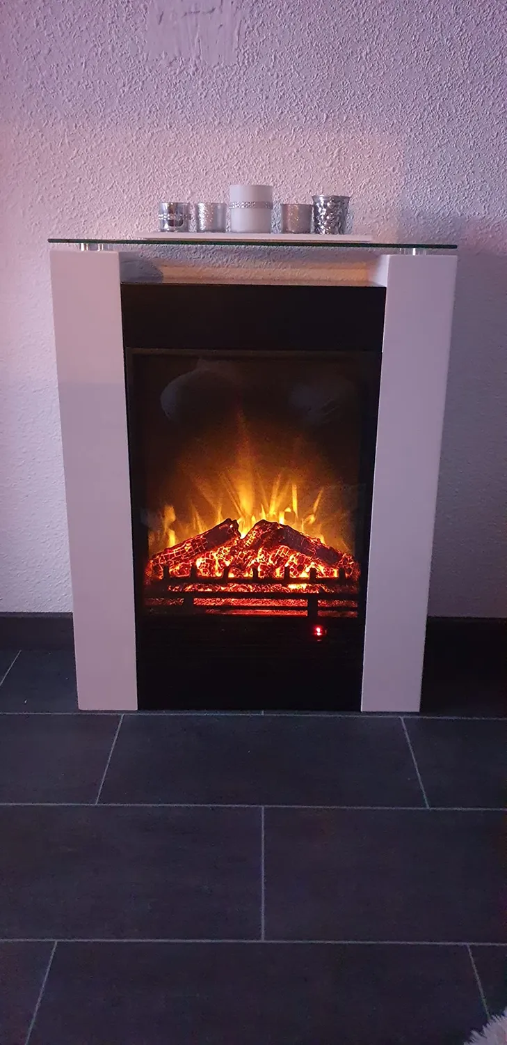 Klarstein cheminée électrique décorative noire 1800W LED
