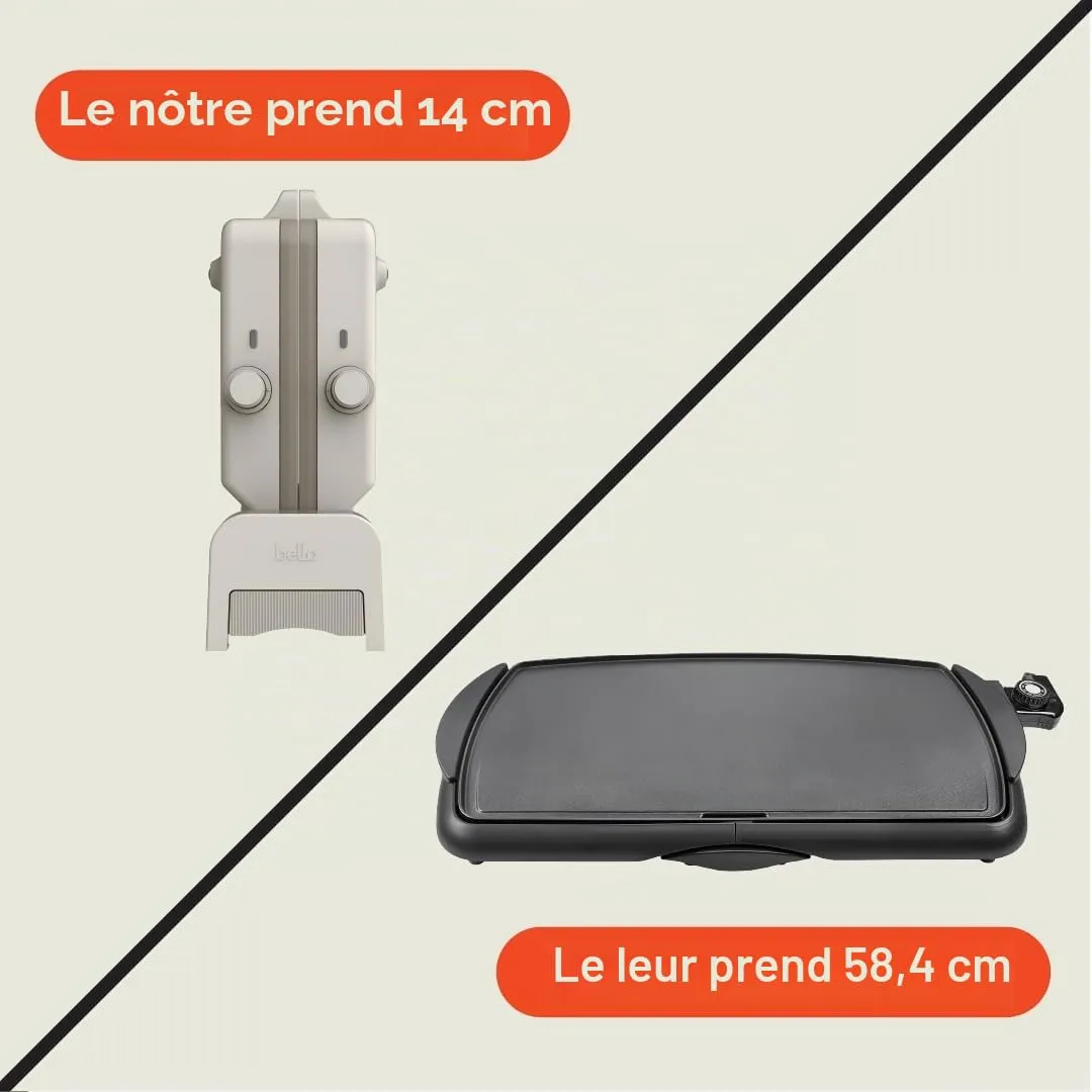 La Bella plancha pliable céramique 25,4x50,8 cm 2 zones