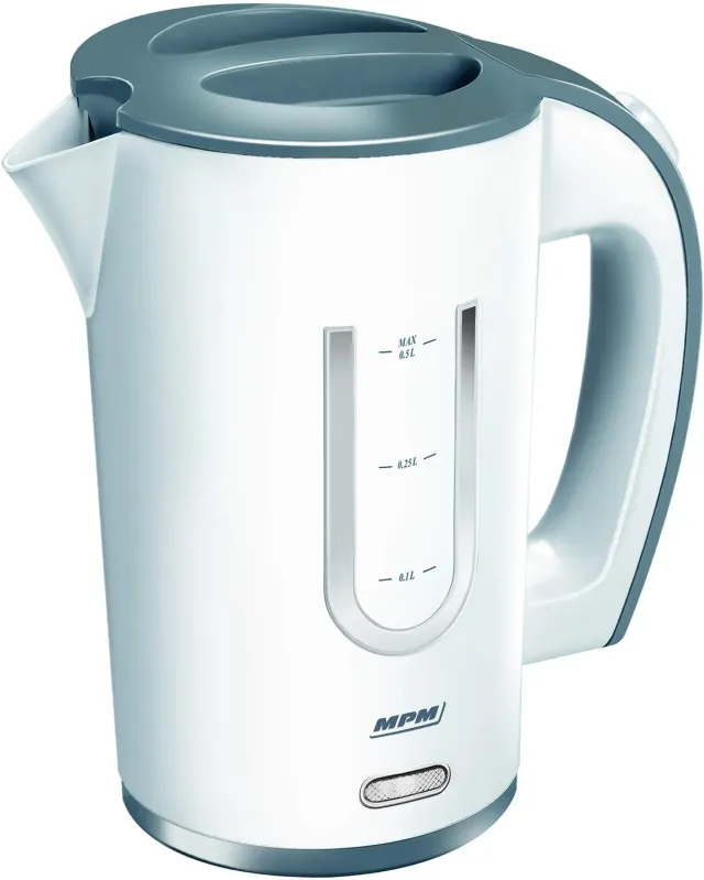 MPM bouilloire électrique voyage 0,5 L blanc gris 2 tasses