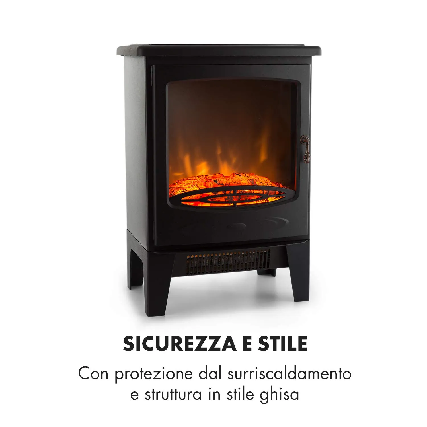Klarstein Meran cheminée électrique noire 1850W flamme