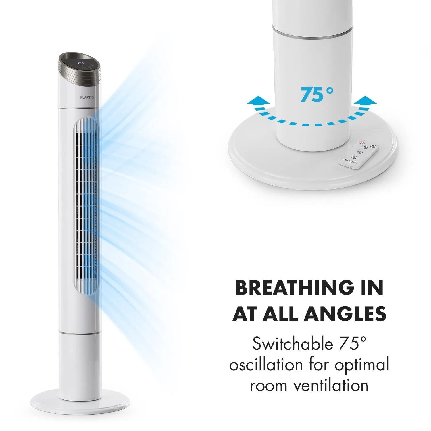Klarstein Sky High Summer Edition ventilateur tour blanc