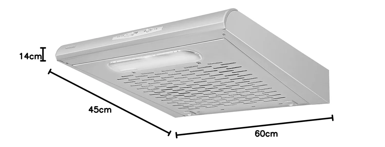 MPM 61-PX-71 hotte aspirante 60 cm inox 175 m3/h