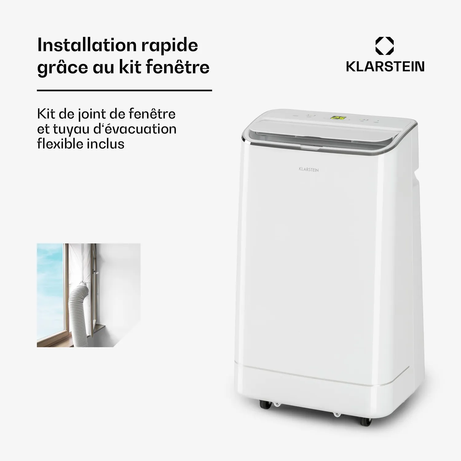 Klarstein climatiseur mobile 12000 BTU 3-en-1 télécommande