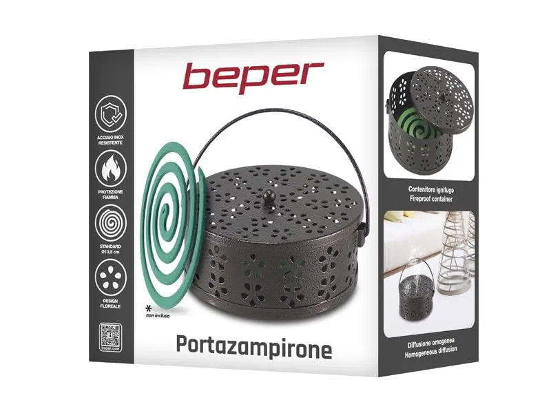 Beper C206UTI010 support spirale anti-moustiques inox Ø 13,5 cm