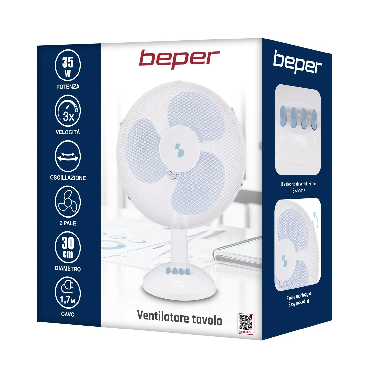 Beper P206VEN232 ventilateur de table 30 cm 3 vitesses