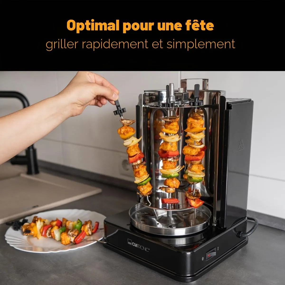 Clatronic DVG 3686 grill vertical kebab 1400 W