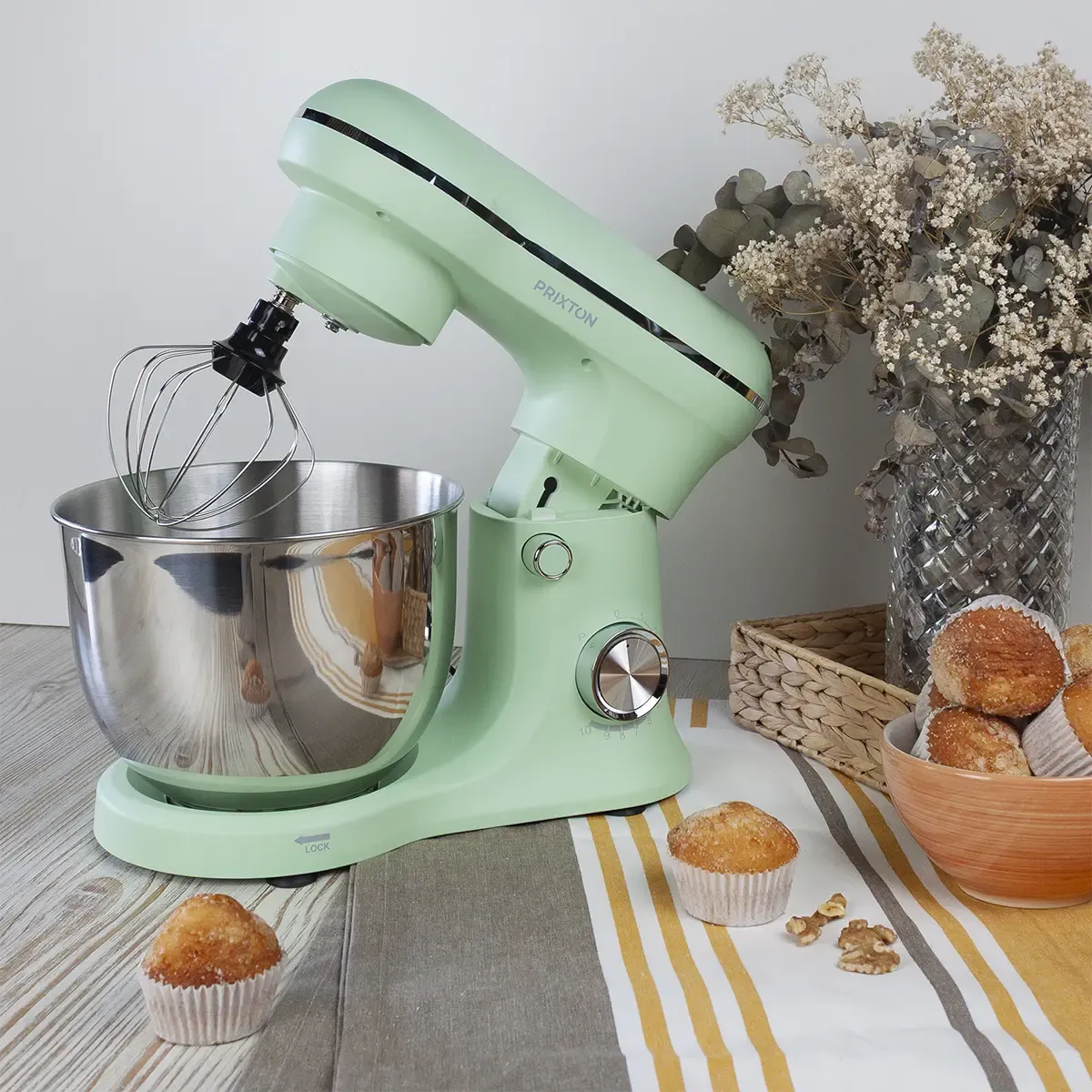 Prixton KR250 robot pâtissier menthe 1500 W 10 vitesses