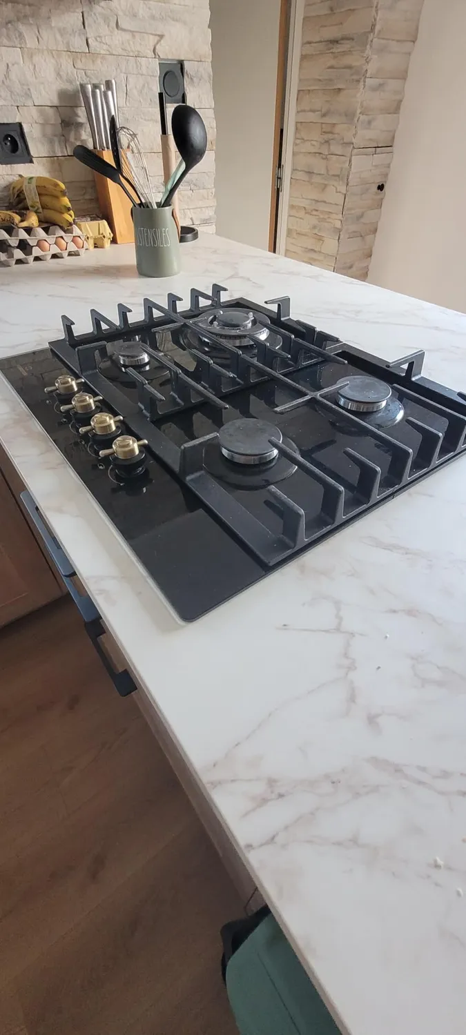 Klarstein Victoria table cuisson gaz 4 feux noir verre