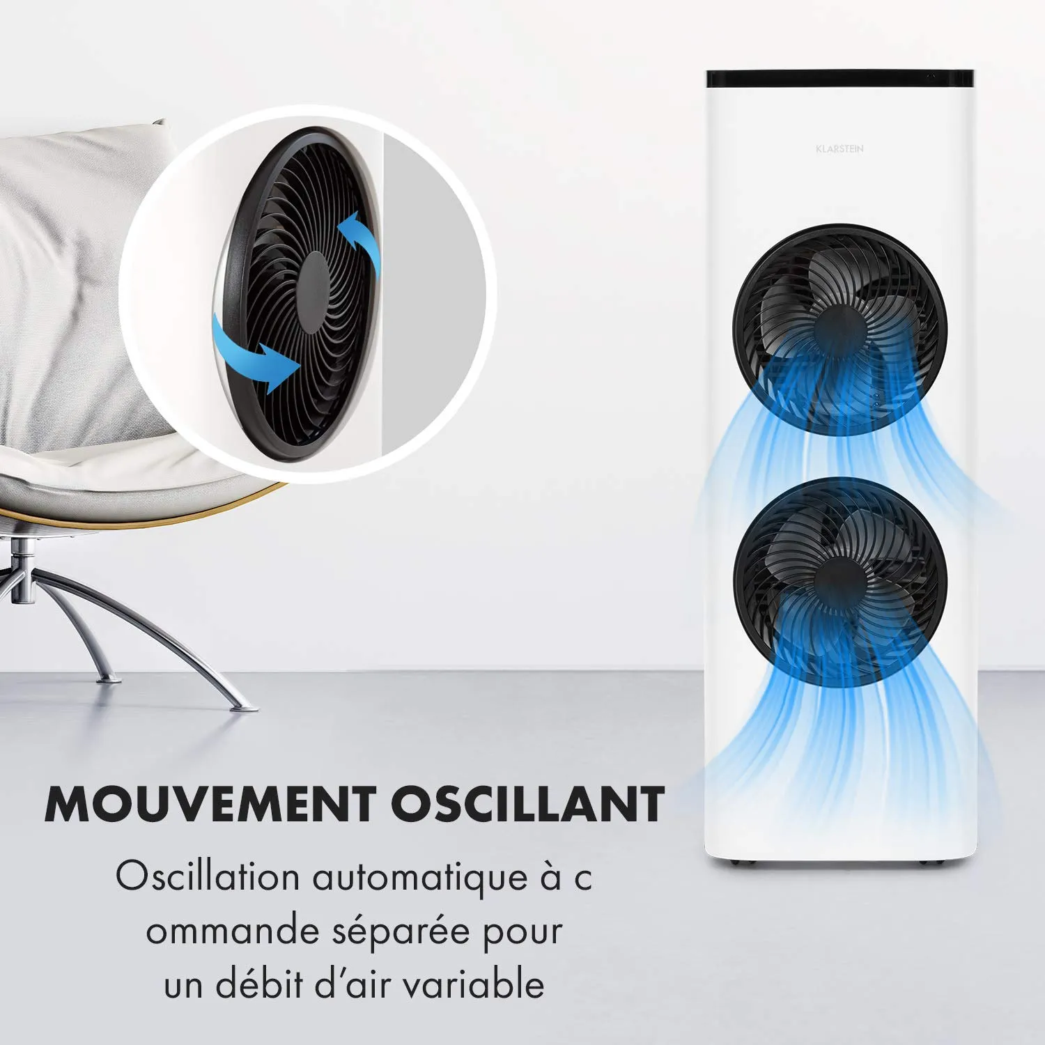 Klarstein Rafraîchisseur d'Air 4 en 1 105 W 4 L Ioniseur