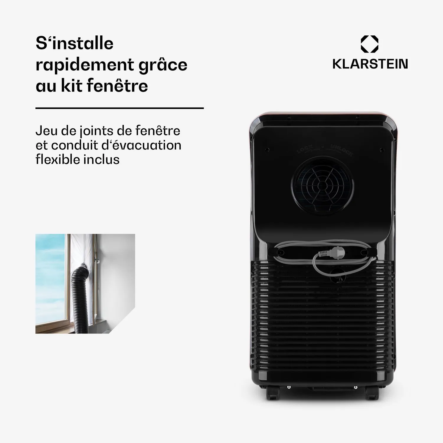 Klarstein Climatiseur Mobile 12000 BTU 4 en 1 Silencieux
