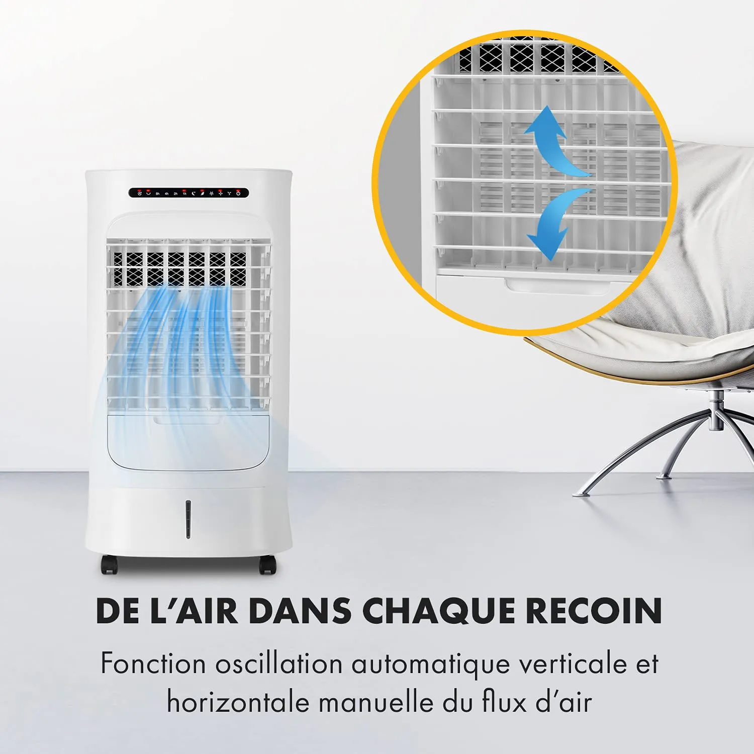 Klarstein Iceberg Breeze Rafraîchisseur d'Air 10 L Blanc 65 W